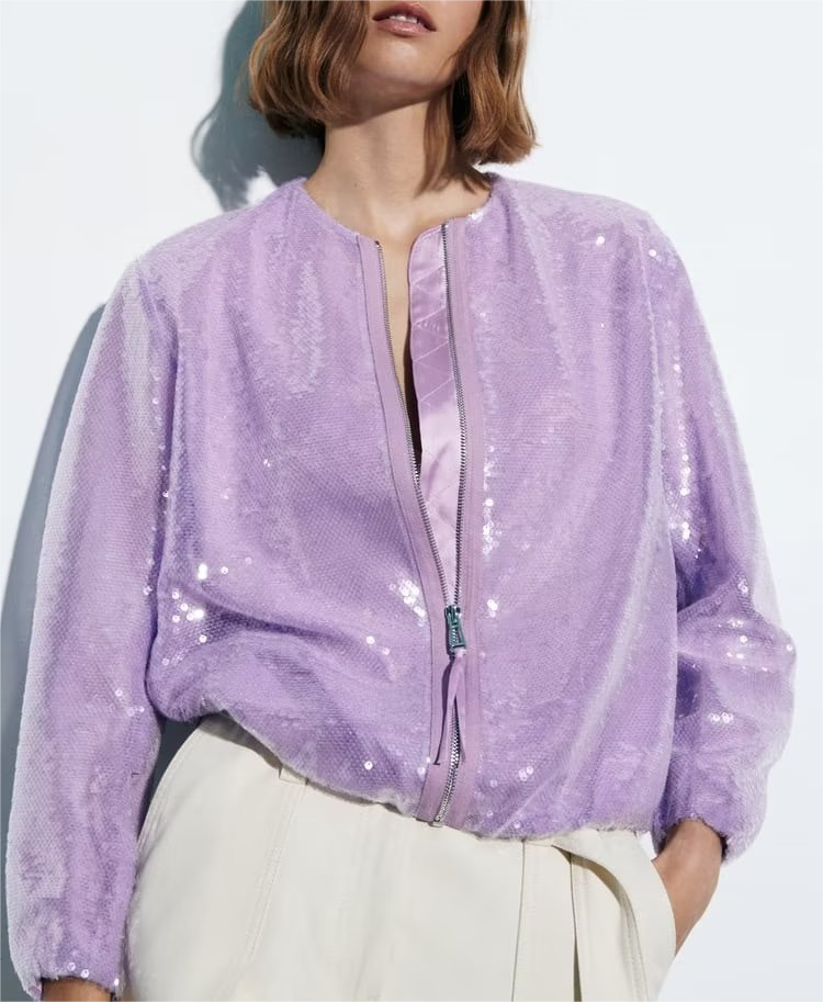 Bomber Sequin Dreams – Lilás Glow