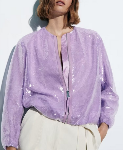 Bomber Sequin Dreams – Lilás Glow
