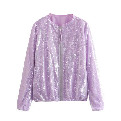 Bomber Sequin Dreams – Lilás Glow