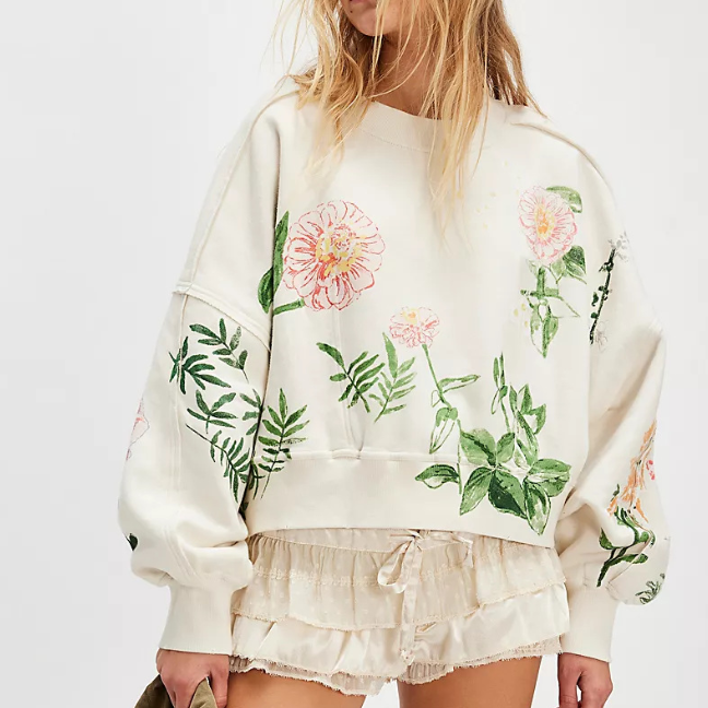 Autumn Winter Women Clothing Printing Loose Casual Top All Matching Hoodie Women