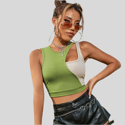 Freya Contrast Stitch Crop Vest