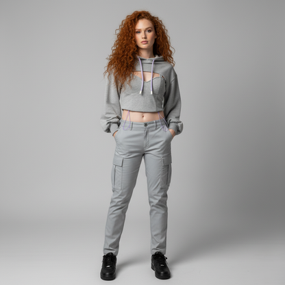 Moletom Cropped ILLUSION CUTOUT" Premium - Street Clean Importado