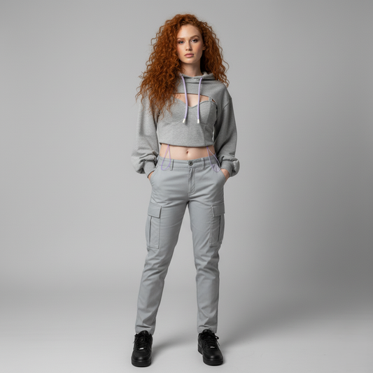 Moletom Cropped ILLUSION CUTOUT" Premium - Street Clean Importado