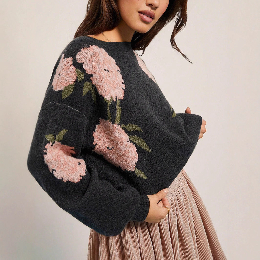 LDLE FLORAL SWEATER