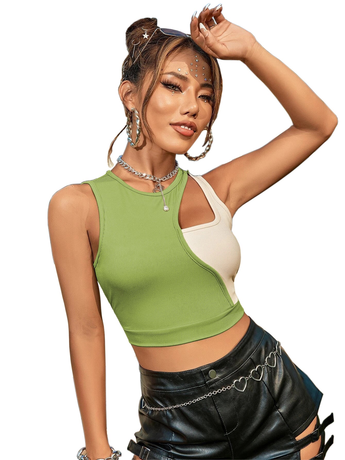 Freya Contrast Stitch Crop Vest