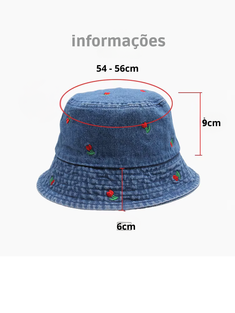 Chapéu Denim Cherry